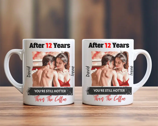 Personalized Ceramic Mug - Affectionate Couple – Gift for Young Couples for Birthday and Anniversary