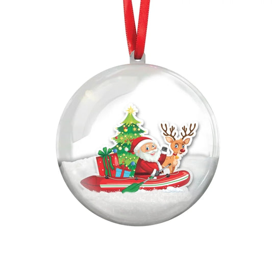 Christmas Ornament - Santa's Sleigh Adventure 3D Round Ornament