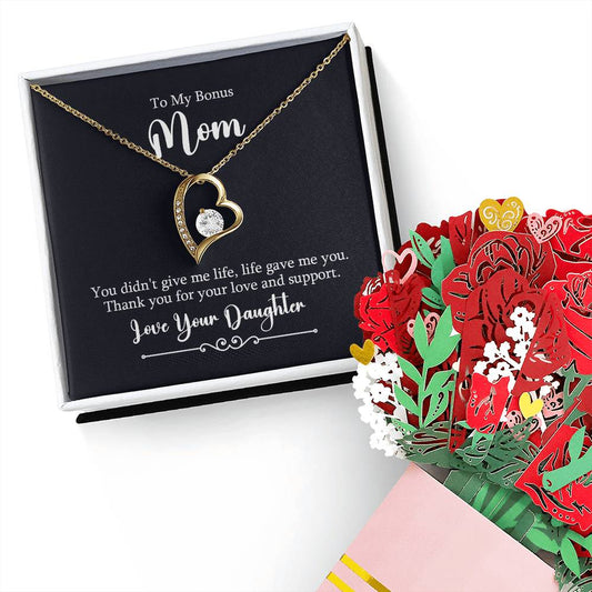 Alluring Beauty Necklace and Earring Set: Sparkling Cubic Zirconia Jewelry for Mom – Perfect Gift for Any Occasion, Birthday, Anniversary, or Holiday + Flower Bouquet - Eshaarya