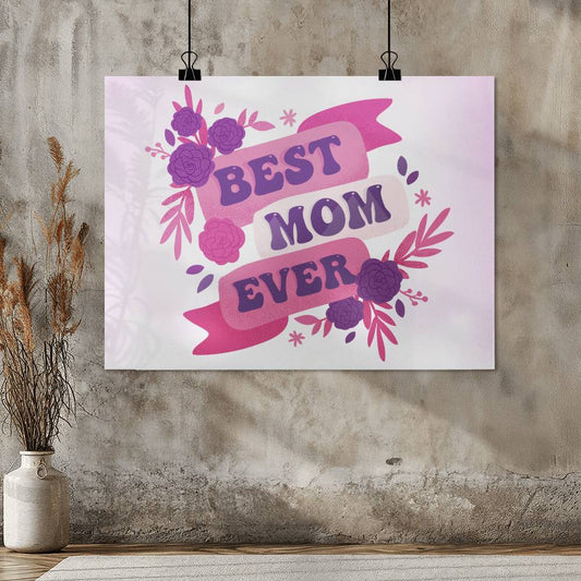 Best Mom Ever Retro Style Digital Print,  Minimalist Trendy Printable Wall Art | Gift For Mom